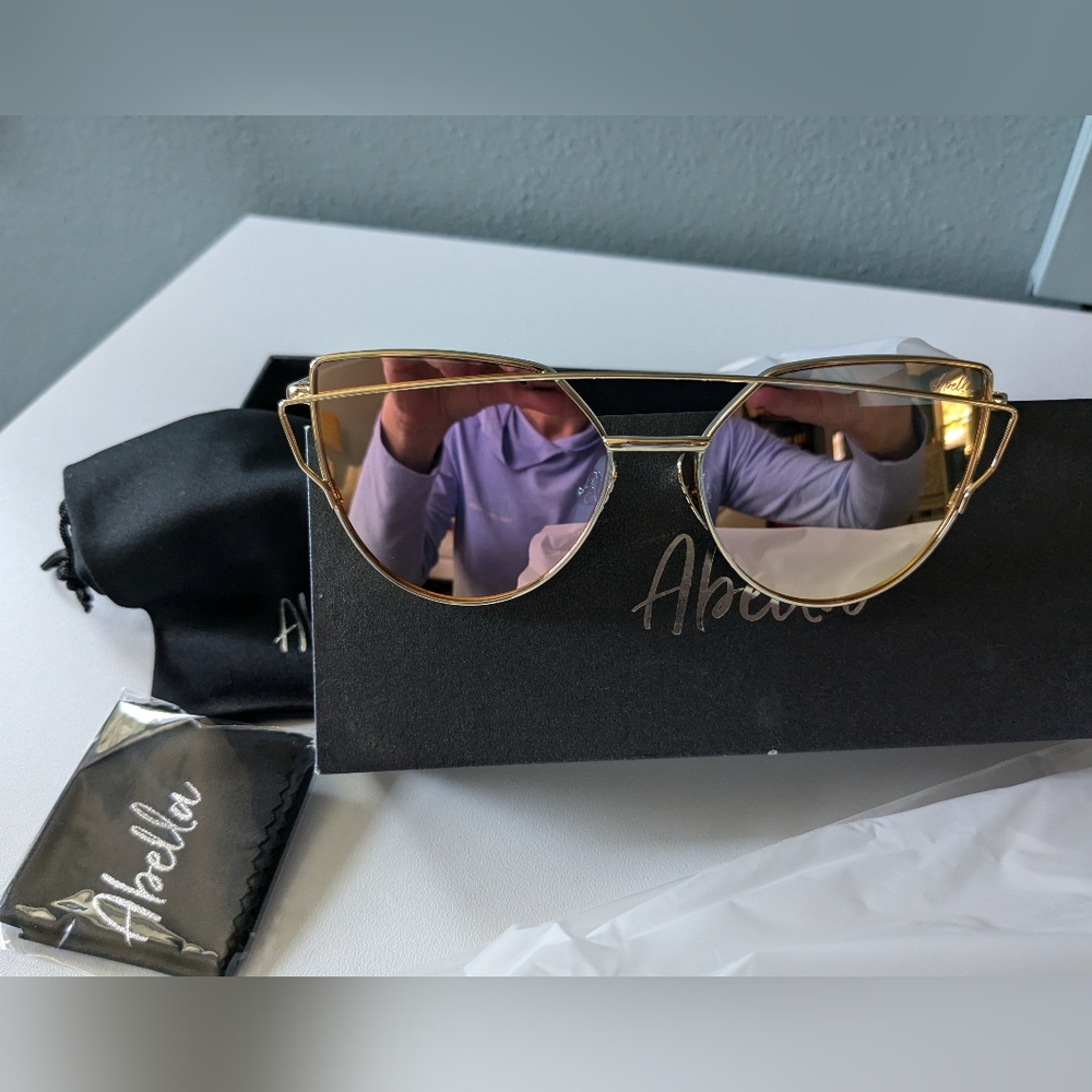 Abella Acton Pink Goldtone Mirror Sunglasses Small